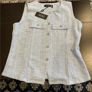 Badgley Mischka Light Blue Silver Stretchy Fabric